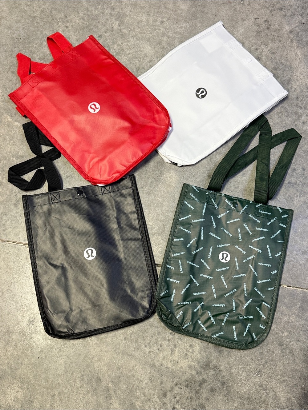 Lululemon Reusable Shopping Bags Small Logo Tote Set (4 Bags)